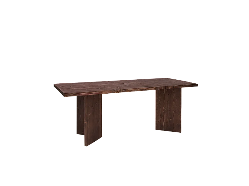 Tavolo da pranzo rettangolare in legno masello in tono noce 180x75cm - KYOTO - DECOWOOD