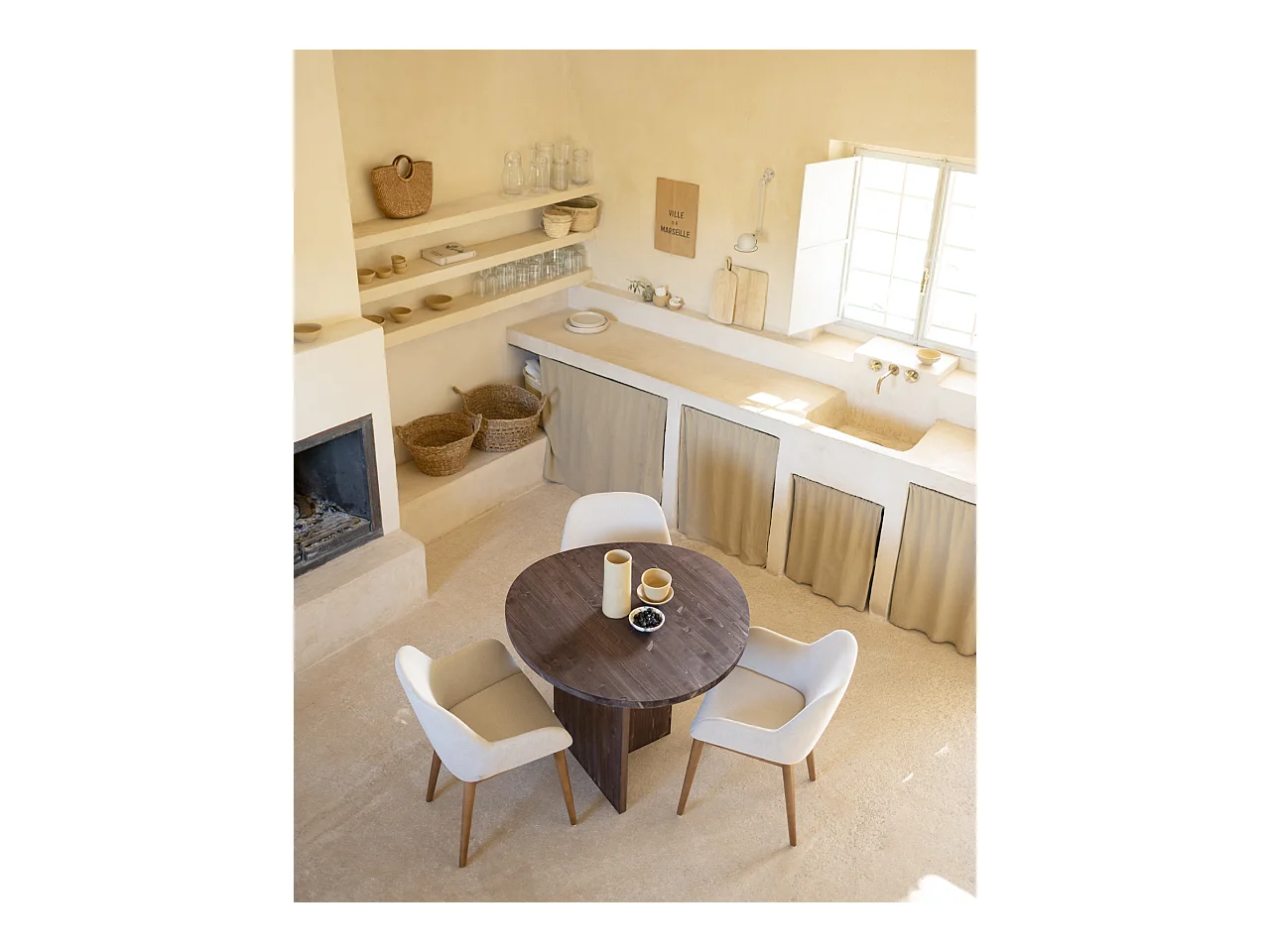 Table à manger en bois de sapin marron 101x75cm - MUR - DECOWOOD