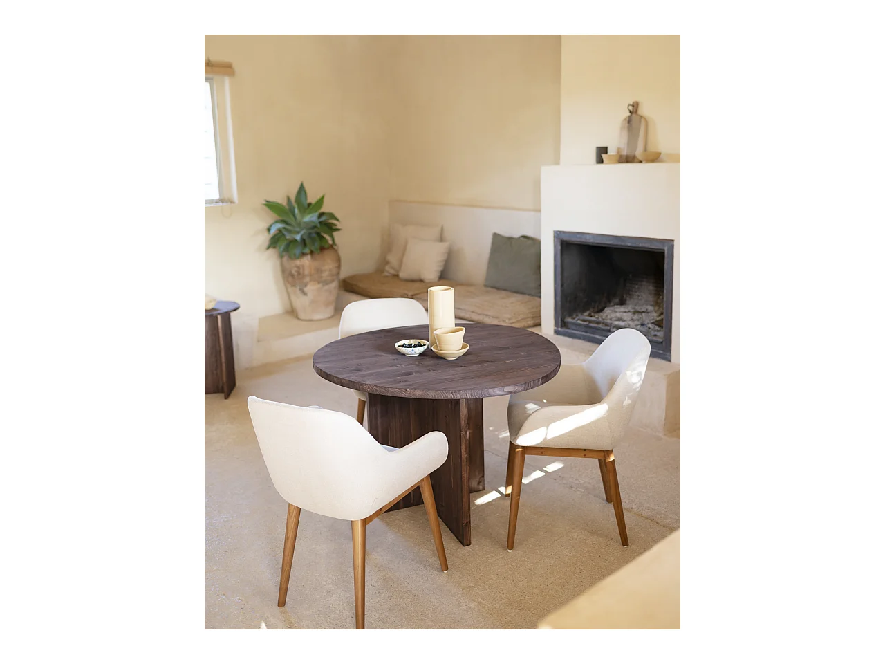 Table à manger en bois de sapin marron 101x75cm - MUR - DECOWOOD