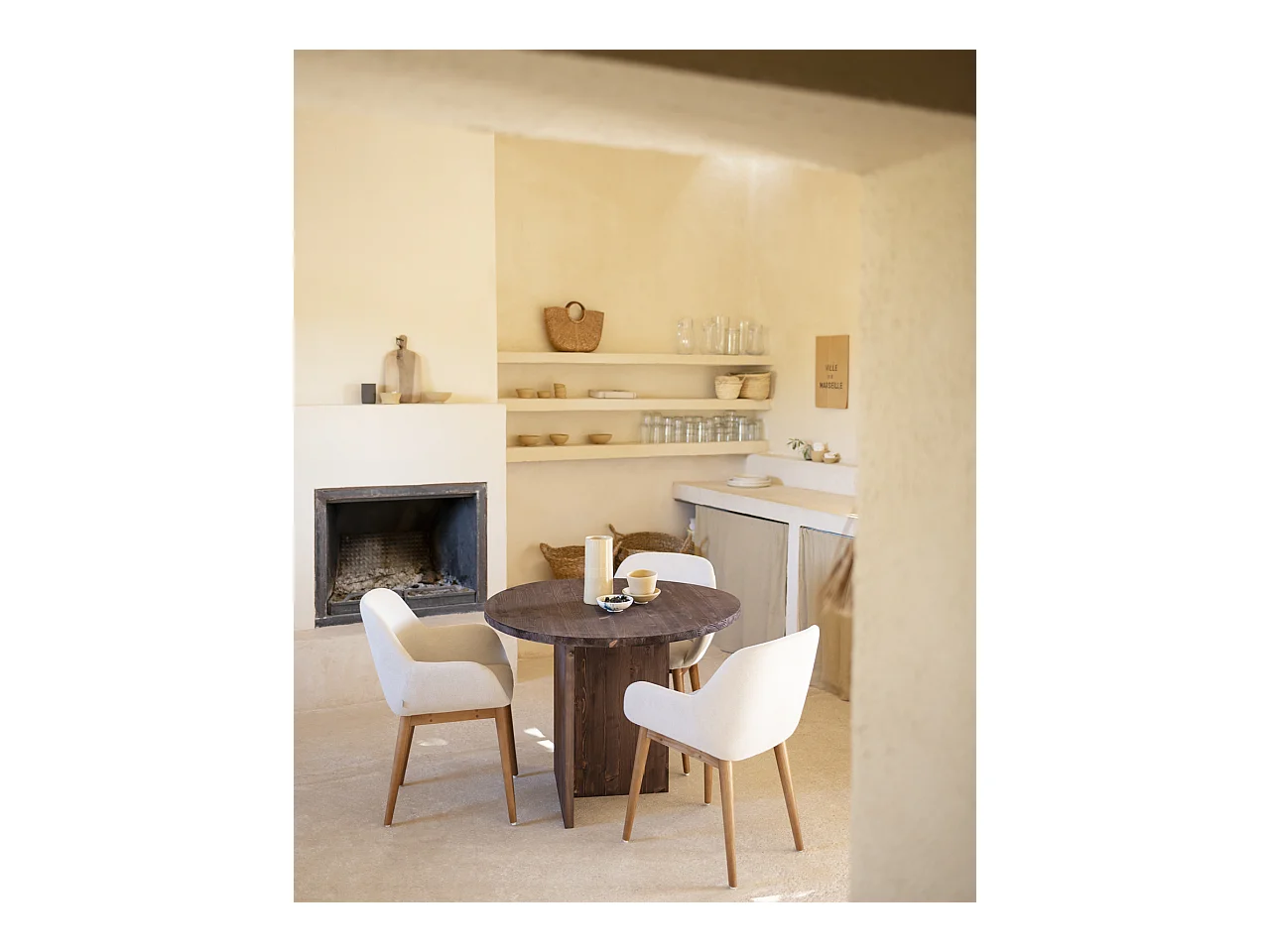 Table à manger en bois de sapin marron 101x75cm - MUR - DECOWOOD