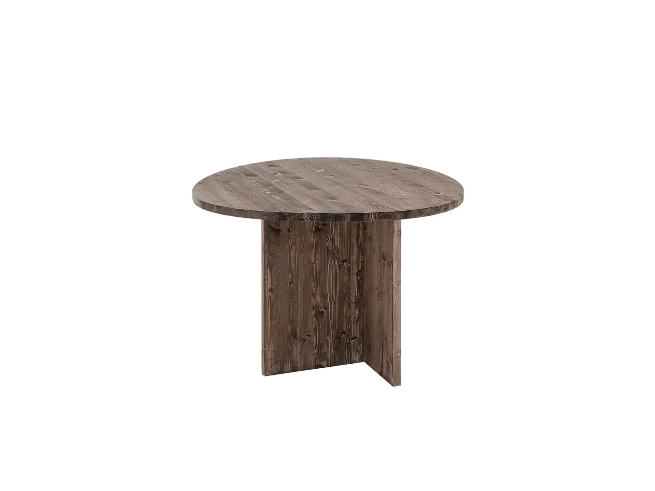 Mesa de comedor de forma orgánica de madera de abeto maciza Decowood en tono nogal de 100x75cm - MUR - DECOWOOD