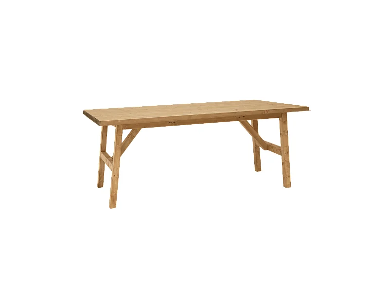 Table de salle à manger en bois de sapin marron 200x75cm - SIEP - DECOWOOD