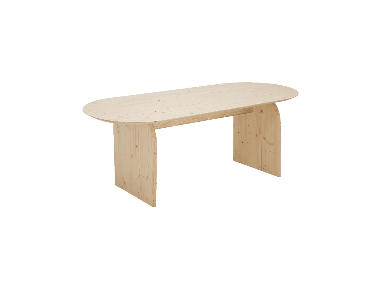 Tavolo da pranzo ovale in legno massello in tono naturale 180x75,2cm - BLOOM - DECOWOOD