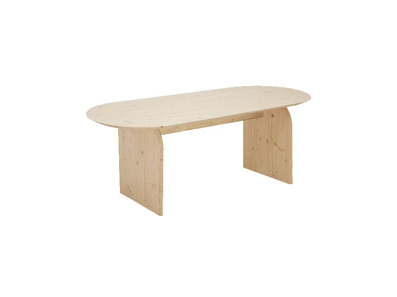 Table à manger ovale en bois de sapin naturel 180x75,2cm - BLOOM - DECOWOOD