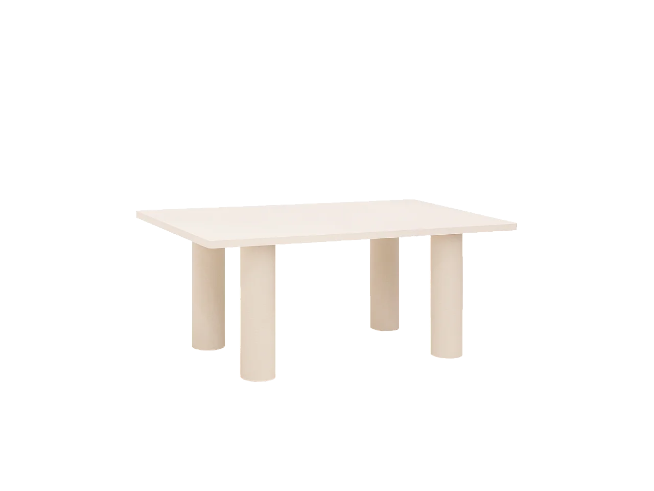 Mesa de comedor rectangular de microcemento en tono blanco roto DECOWOOD de 180x75cm - LUCÍA - DECOWOOD