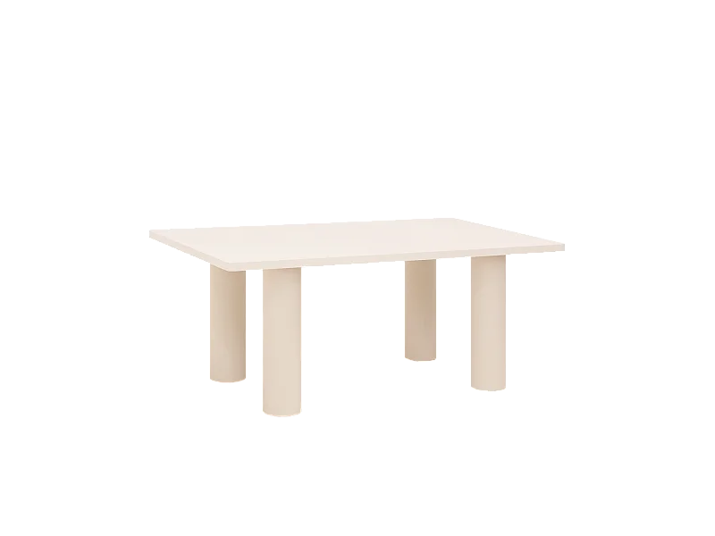 Mesa de comedor rectangular de microcemento en tono blanco roto DECOWOOD de 180x75cm - LUCÍA - DECOWOOD