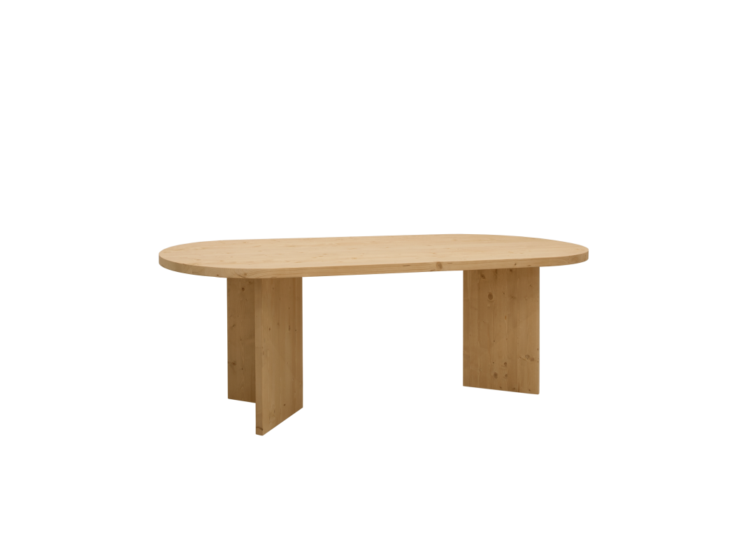 Tavolo da pranzo ovale in legno masello in tono rovere medio 180x75cm - OSAKA - DECOWOOD