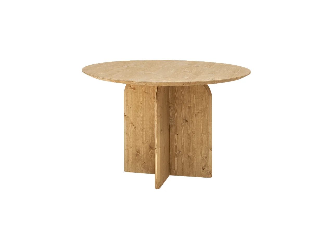 Tavolo da pranzo rotondo in legno massello in tono marrone chiaro Ø110x75cm - TOKYO - DECOWOOD