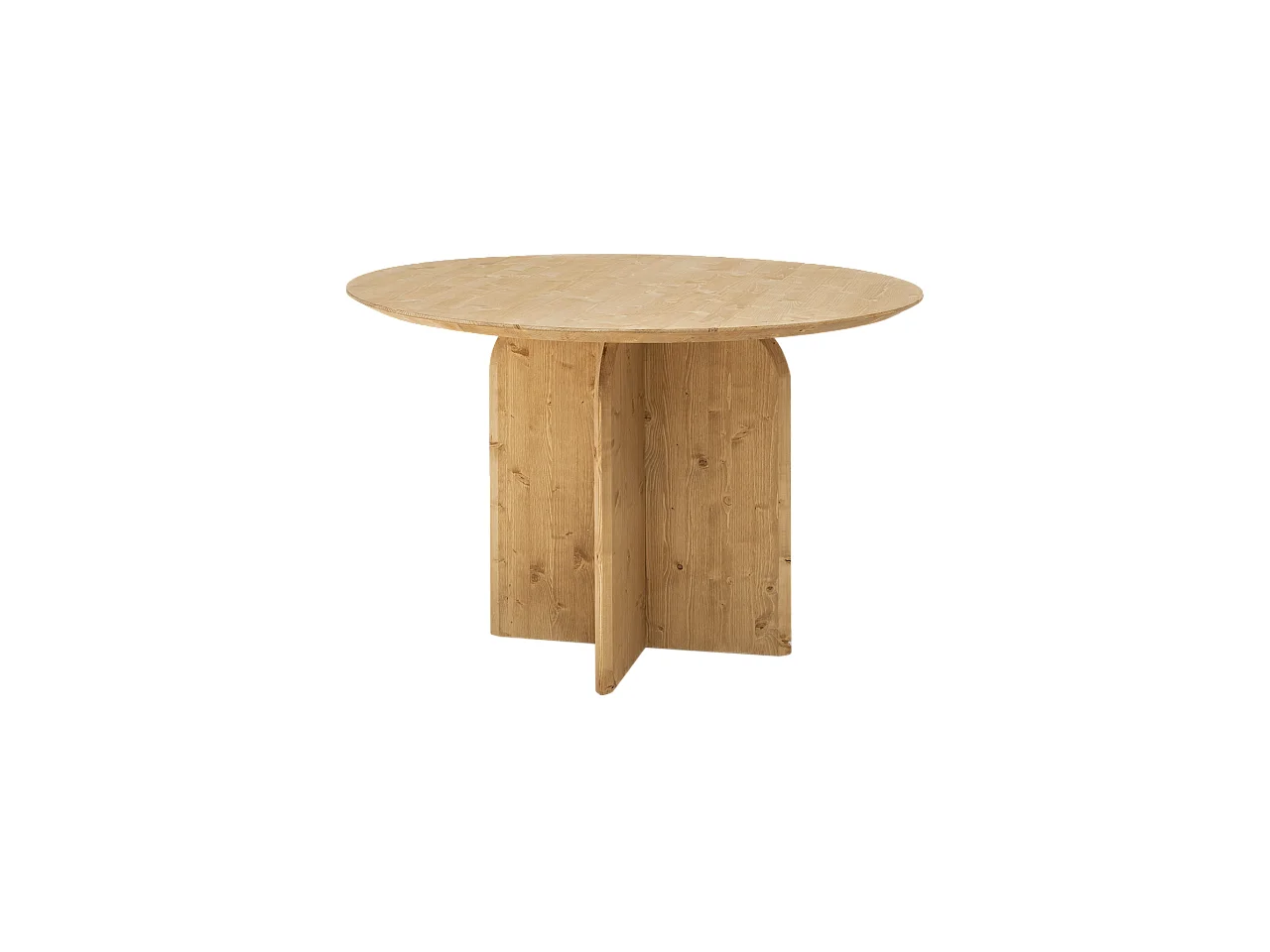 Mesa de comedor de madera de abeto maciza redonda Decowood en tono roble medio de Ø110x75cm - TOKYO - DECOWOOD