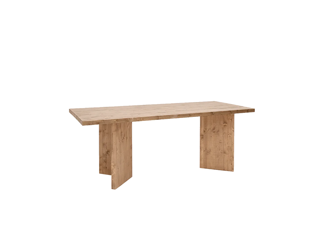 Tavolo da pranzo rettangolare in legno masello in tono rovere scuro 200x75cm - KYOTO - DECOWOOD