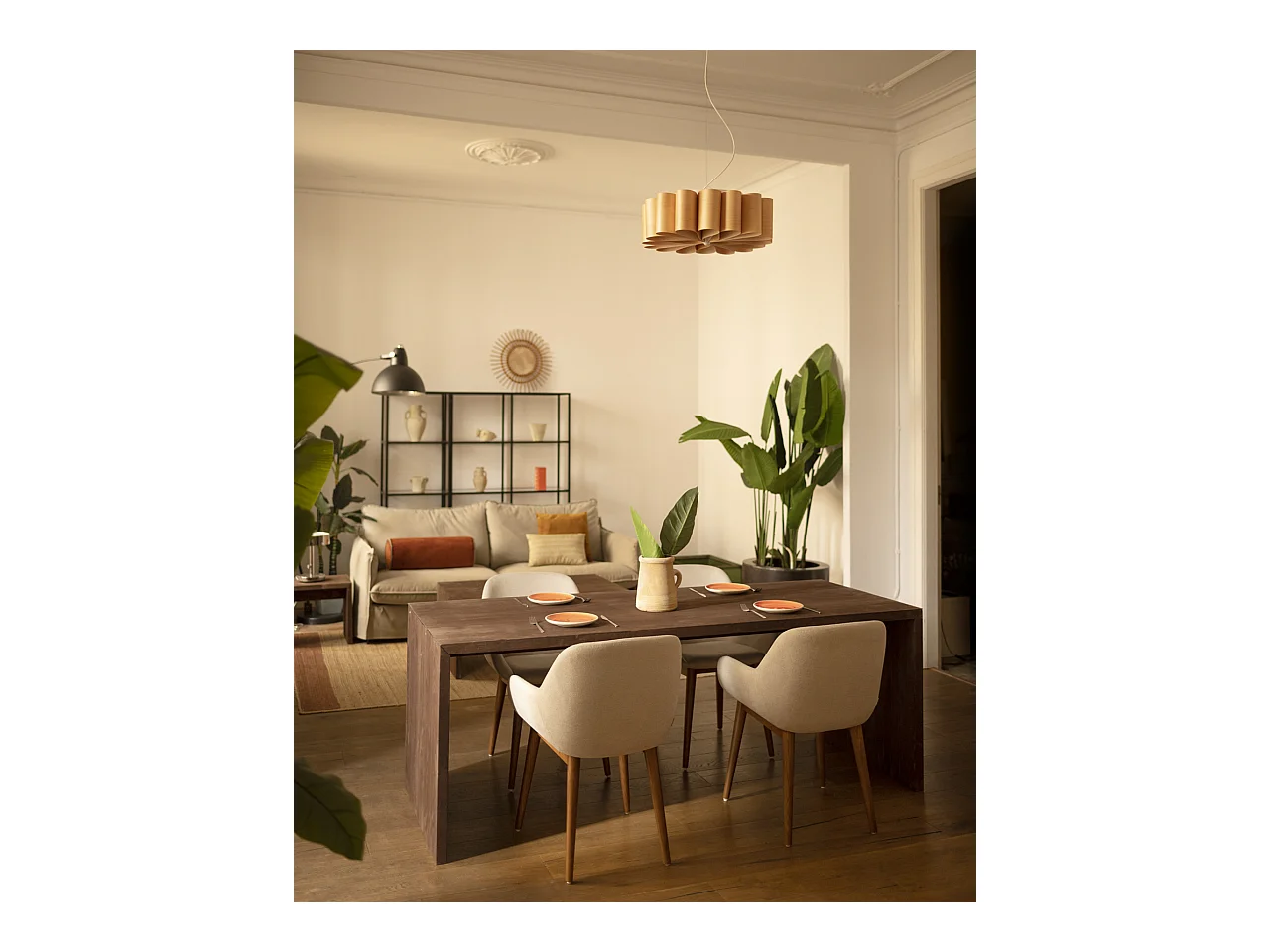 Tavolo da pranzo rettangolare in legno massello in tono noce 120x75cm - TELVA - DECOWOOD