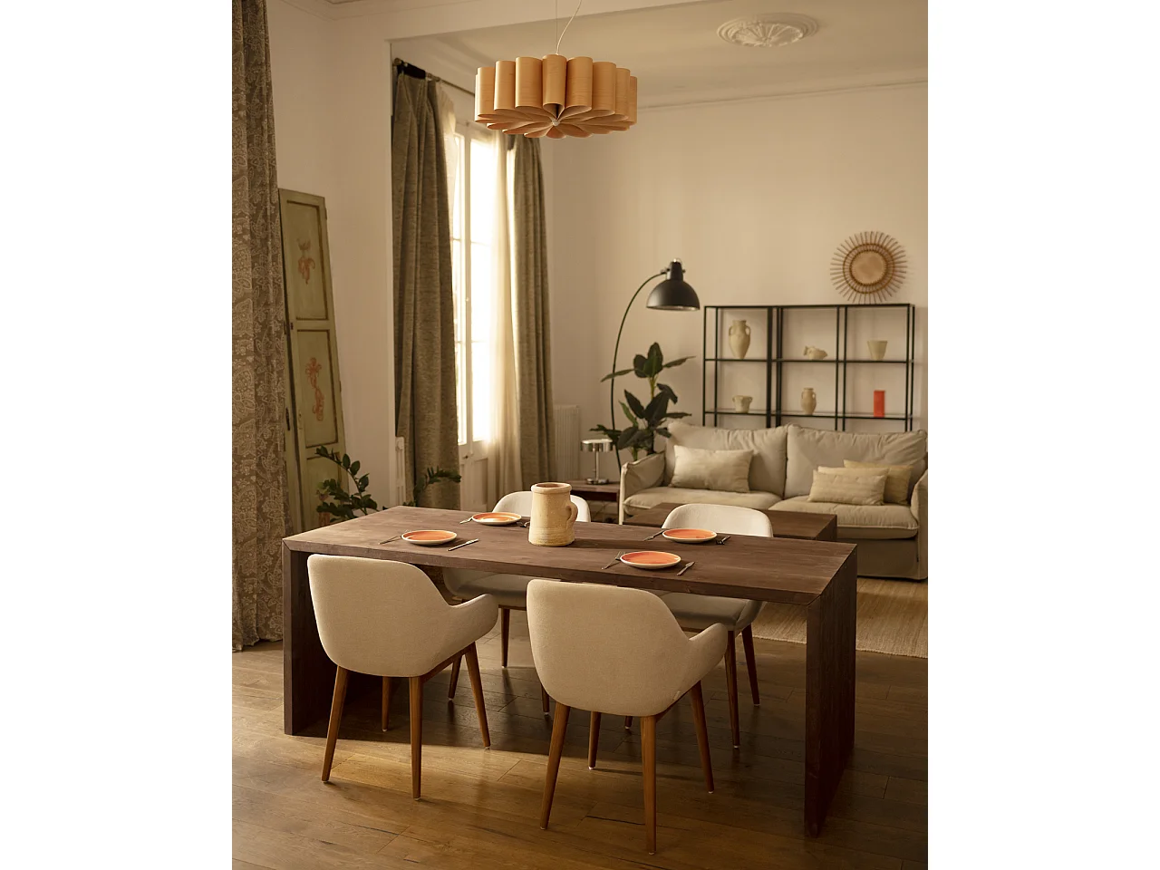 Table de salle à manger en bois de sapin marron 120x75cm - TELVA - DECOWOOD