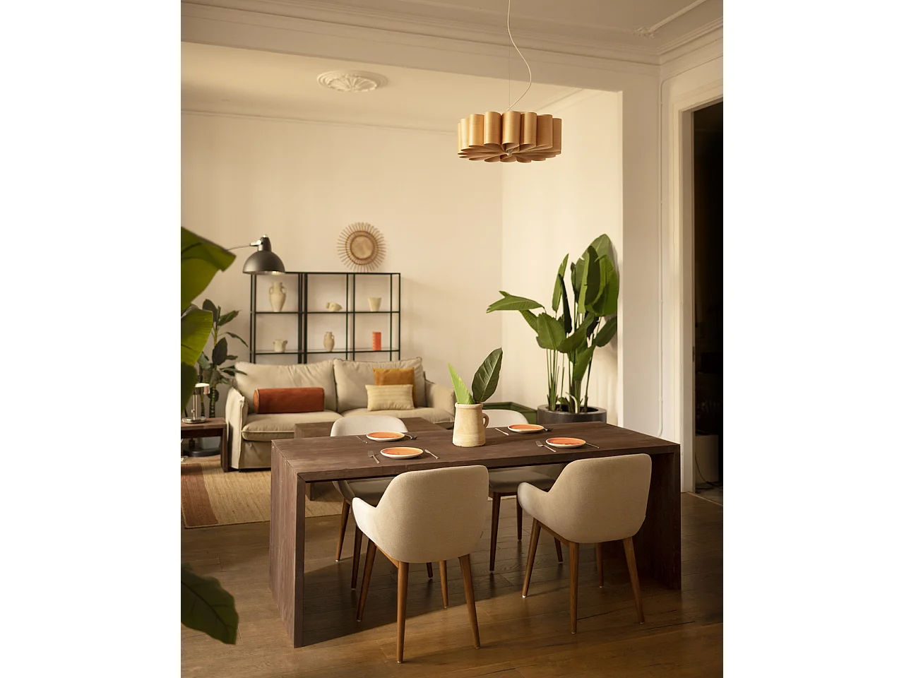 Table de salle à manger en bois de sapin marron 120x75cm - TELVA - DECOWOOD