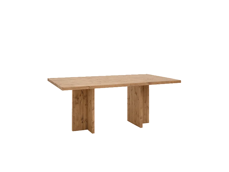 Tavolo da pranzo in legno massiccio colore marrone scuro 180x75cm - TENA - DECOWOOD