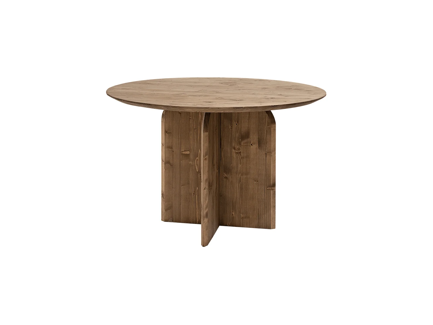 Tavolo da pranzo rotondo in legno massello in tono marrone Ø110x75cm - TOKYO - DECOWOOD