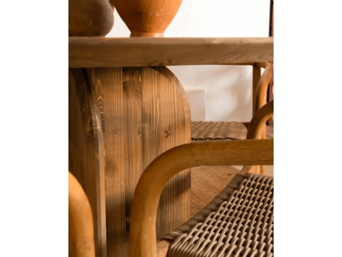 Tavolo da pranzo rotondo in legno massello in tono marrone Ø110x75cm - TOKYO - DECOWOOD