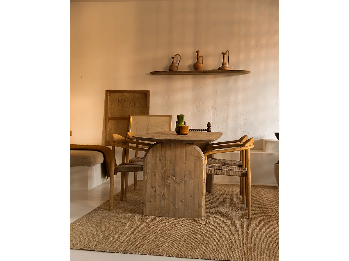 Tavolo da pranzo ovale in legno massello in tono marrone 180x75,2cm - BLOOM - DECOWOOD