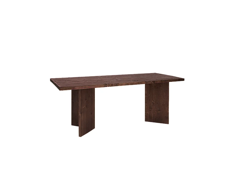 Tavolo da pranzo rettangolare in legno masello in tono noce 200x75cm - KYOTO - DECOWOOD