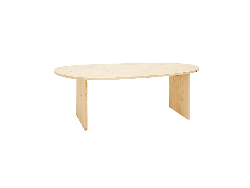 Mesa de comedor de forma orgánica de madera de abeto maciza Decowood en tono natural de 210,9x75cm - MUR - DECOWOOD