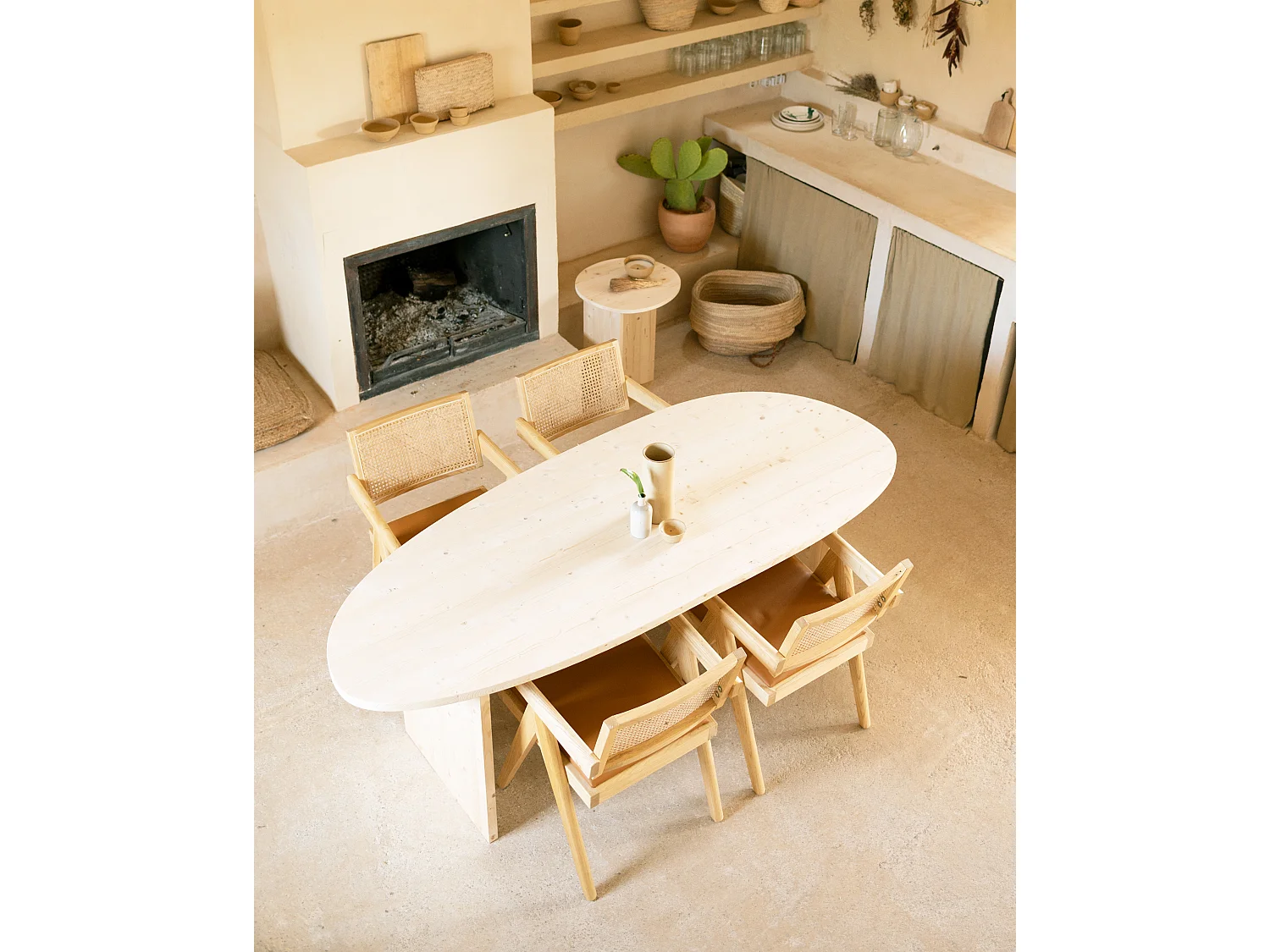Table à manger en bois de sapin naturelle 210,2x75cm - MUR - DECOWOOD
