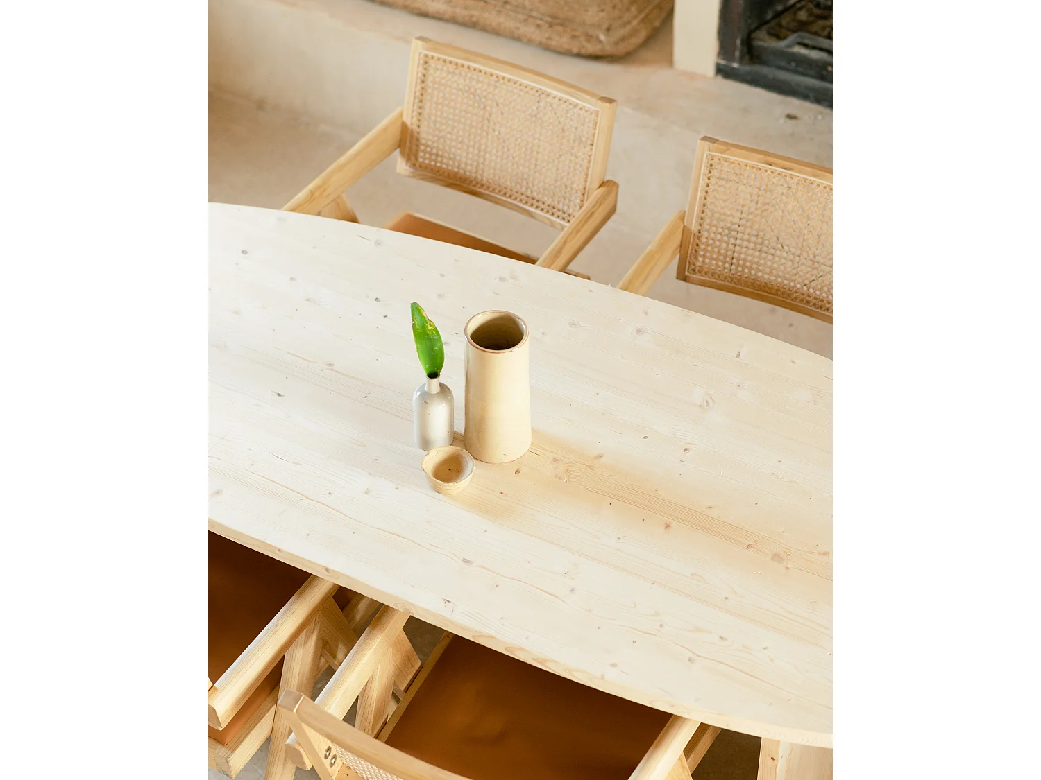 Table à manger en bois de sapin naturelle 210,2x75cm - MUR - DECOWOOD