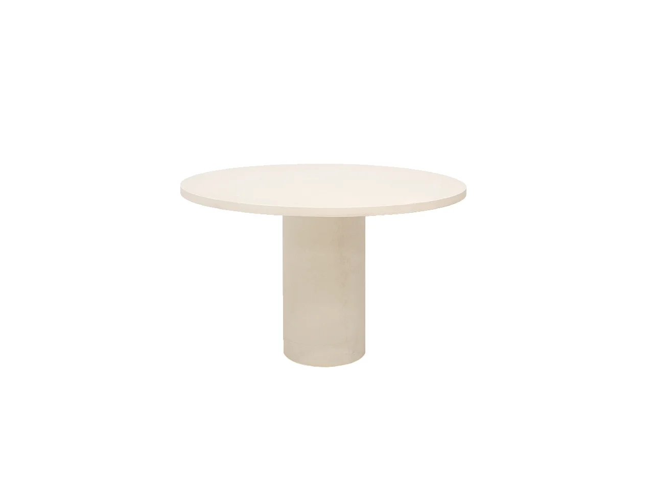 Table de salle à manger ronde en microciment blanc cassé 140x75cm - LUCÍA - DECOWOOD