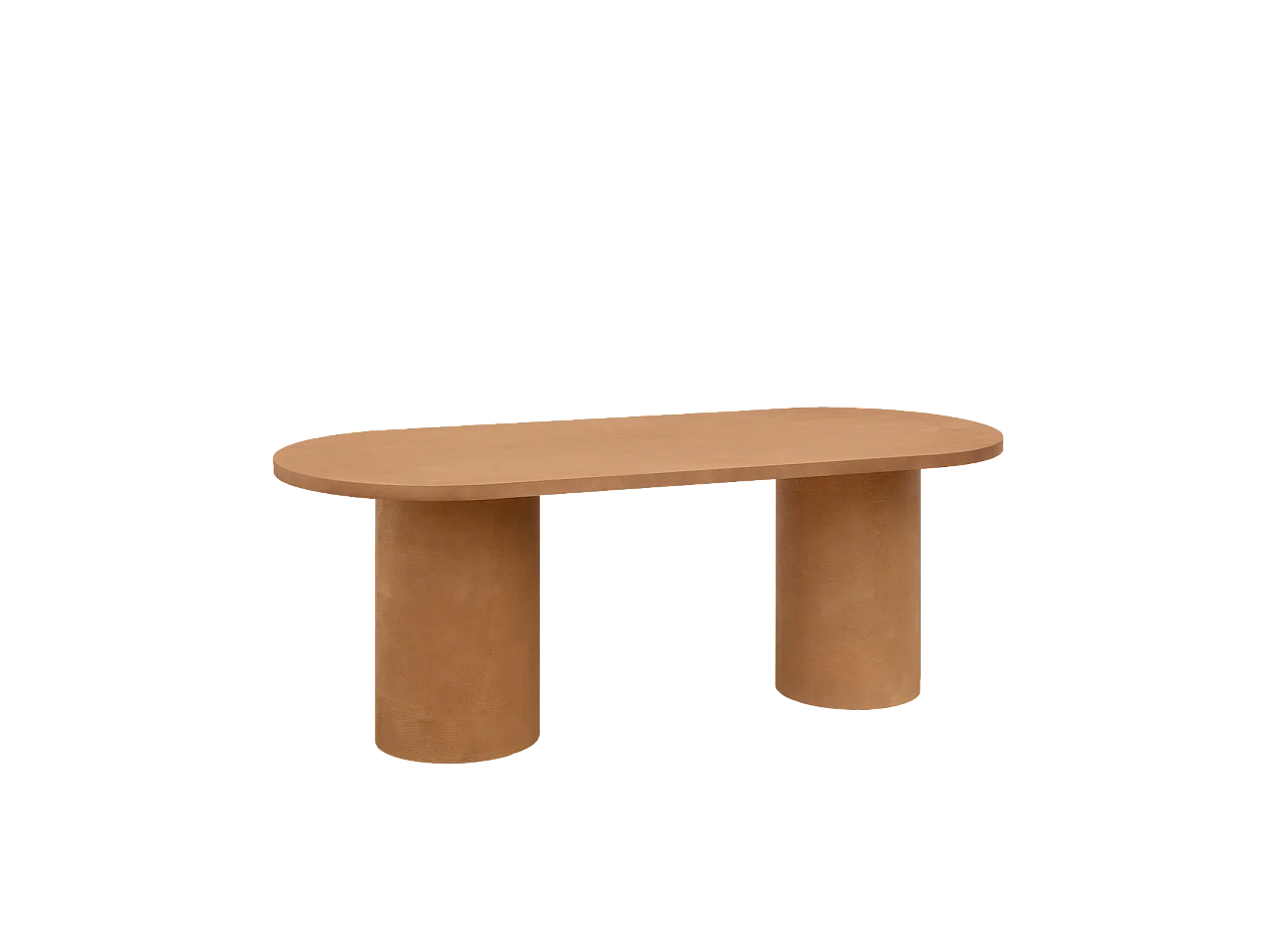 Mesa de comedor ovalada de microcemento en tono terracota DECOWOOD de 180x75cm - LUCÍA - DECOWOOD