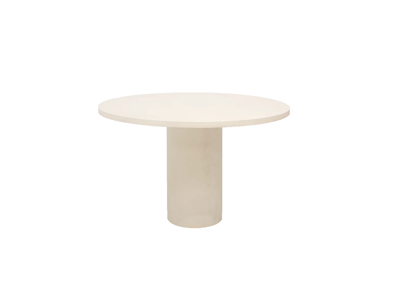 Tavolo da pranzo rotondo in microcemento in tono bianco rotto Ø120x75cm - LUCIA - DECOWOOD