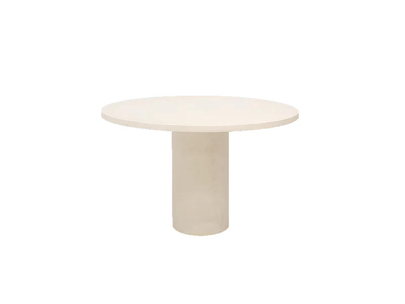 Table de salle à manger ronde en microciment blanc cassé 120x75cm - LUCÍA - DECOWOOD