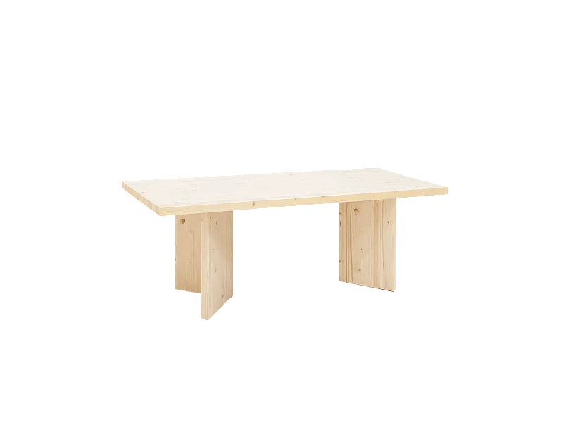 Table de salle à manger en bois de sapin naturel 200x75cm - KYOTO - DECOWOOD
