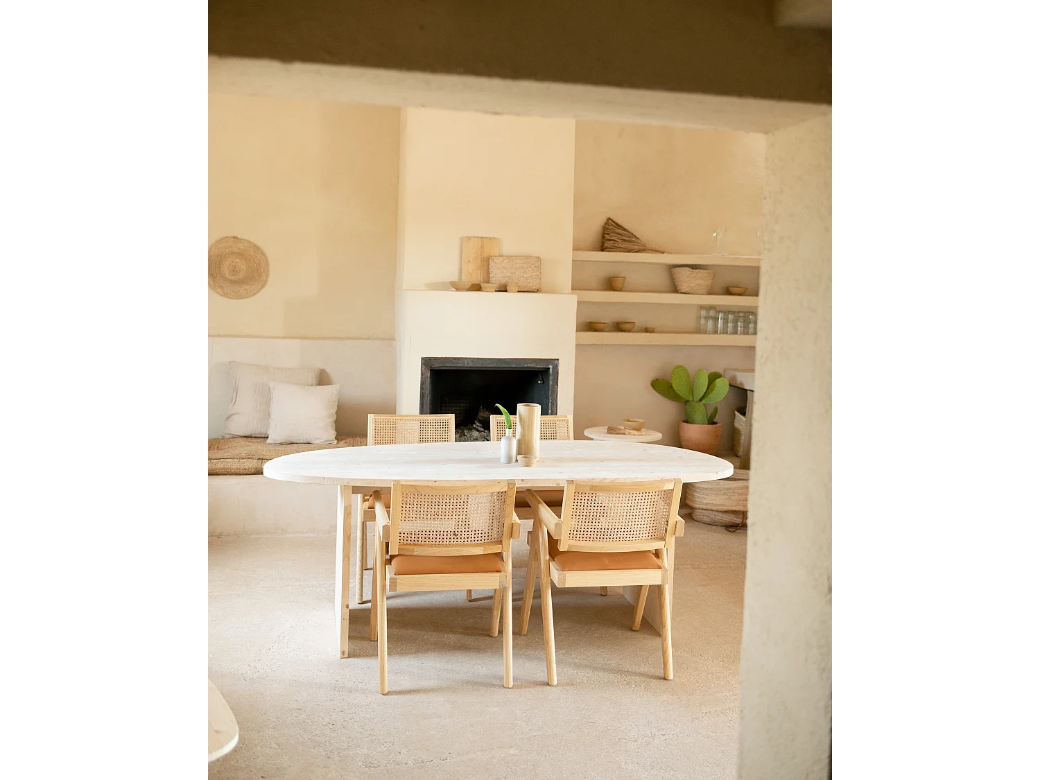 Tavolo da pranzo in legno massello in tono naturale 182x75cm - MUR - DECOWOOD