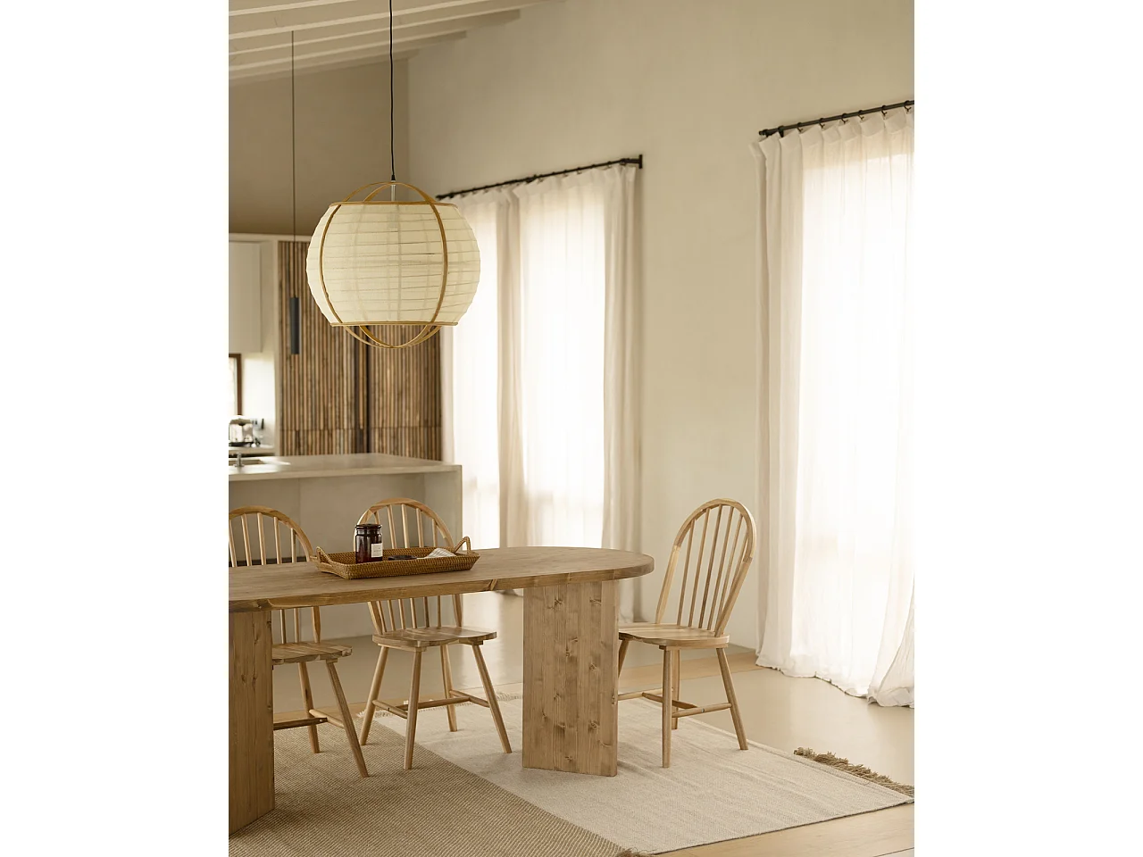 Table à manger en bois de sapin vieilli 180x75cm - OSAKA - DECOWOOD