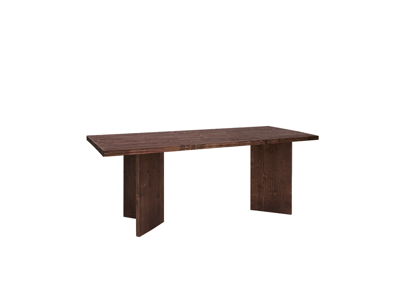 Mesa de comedor de madera maciza de abeto rectangular Decowood en tono nogal de 160x75cm en tono nogal - KYOTO - DECOWOOD