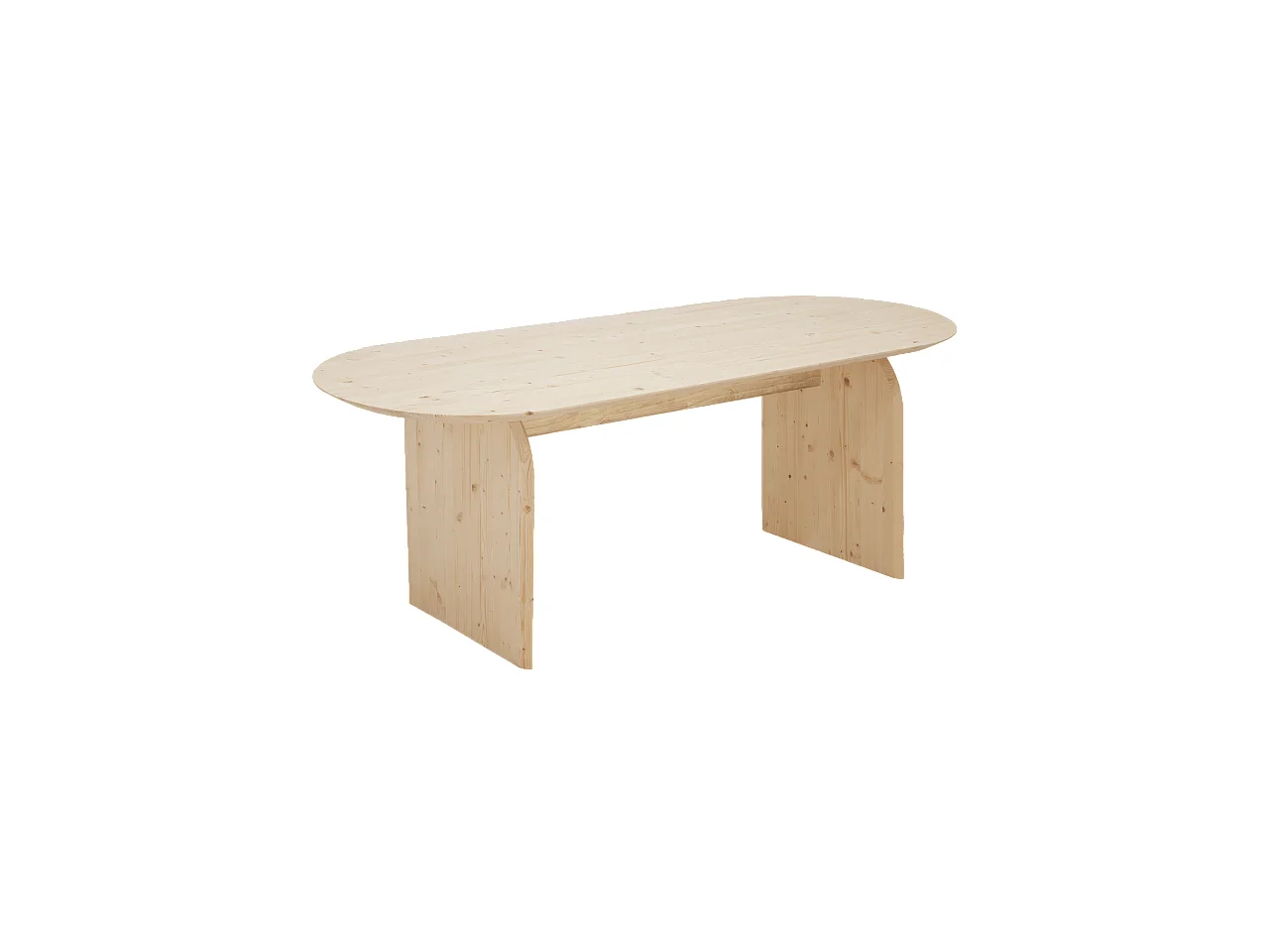 Table à manger ovale en bois de sapin naturel 160x75,2cm - BLOOM - DECOWOOD