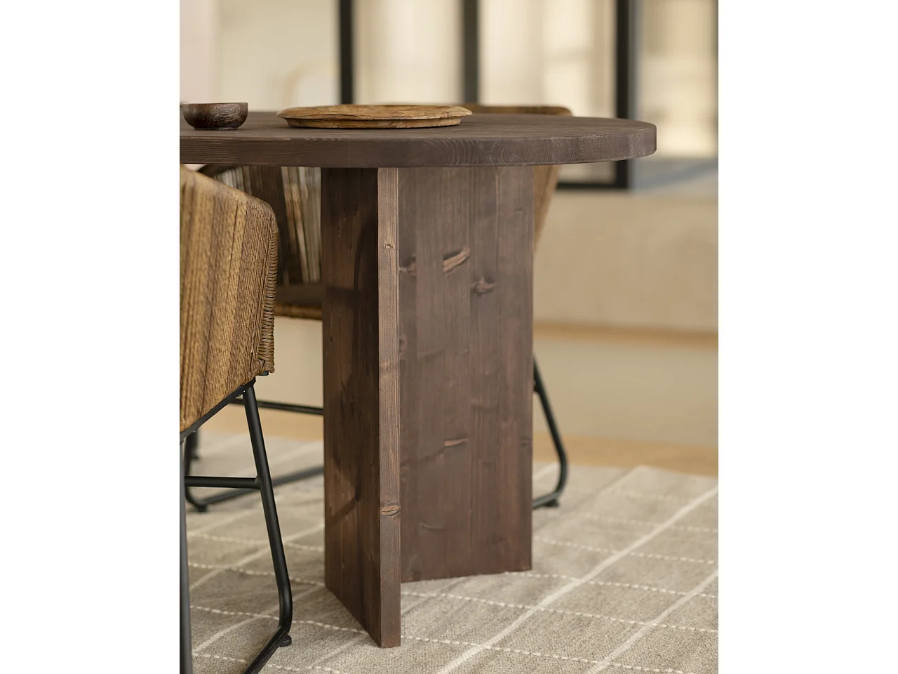 Table à manger en bois de sapin marron 160x75cm - OSAKA - DECOWOOD
