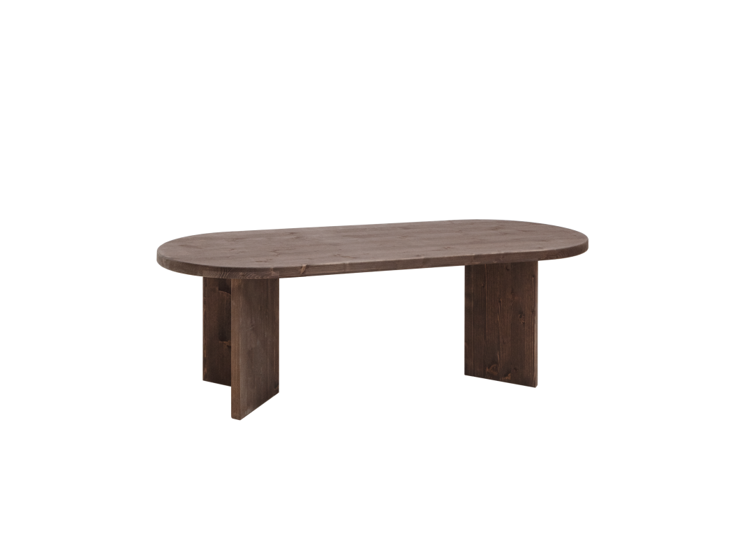 Tavolo da pranzo ovale in legno masello in tono noce 160x75cm - OSAKA - DECOWOOD