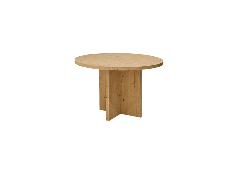 Table à manger ronde en bois de sapin marron de Ø110x75cm - TOKYO - DECOWOOD