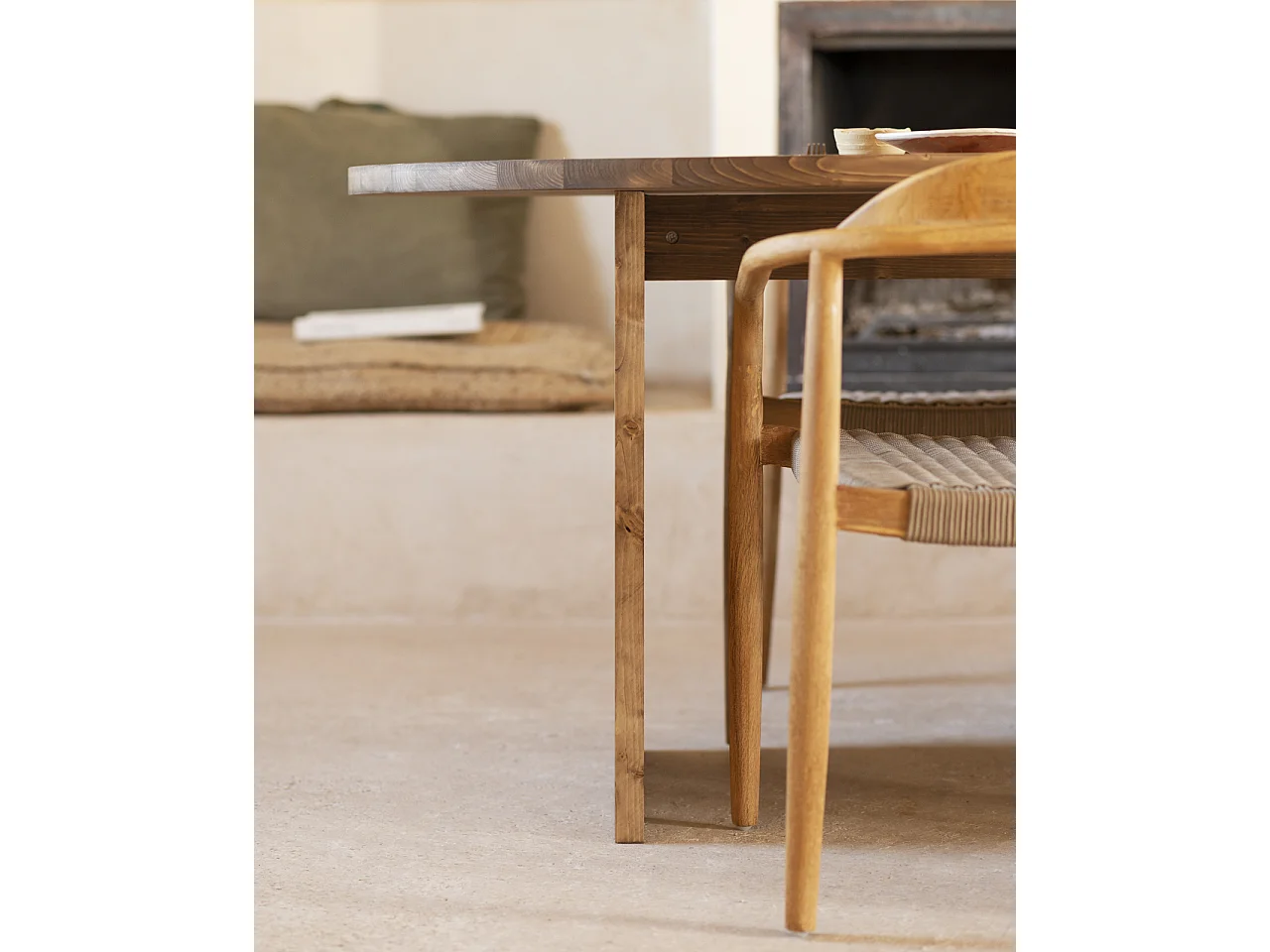 Table à manger en bois de sapin vieilli 210,2x75cm - MUR - DECOWOOD