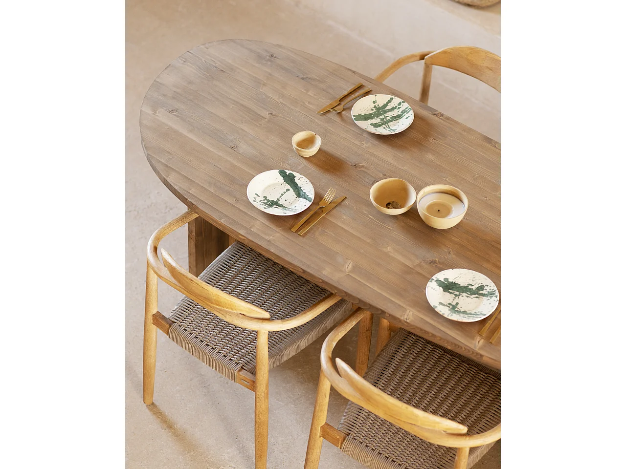 Tavolo da pranzo in legno massello in tono rovere scuro 210,2x75cm - MUR - DECOWOOD