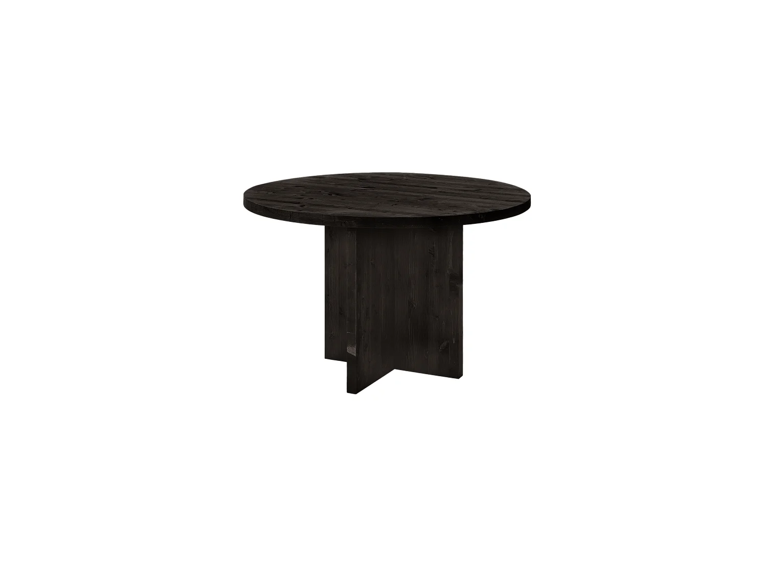 Mesa de comedor de madera maciza de abeto redonda Decowood en tono negro de Ø110x75cm - TOKYO - DECOWOOD