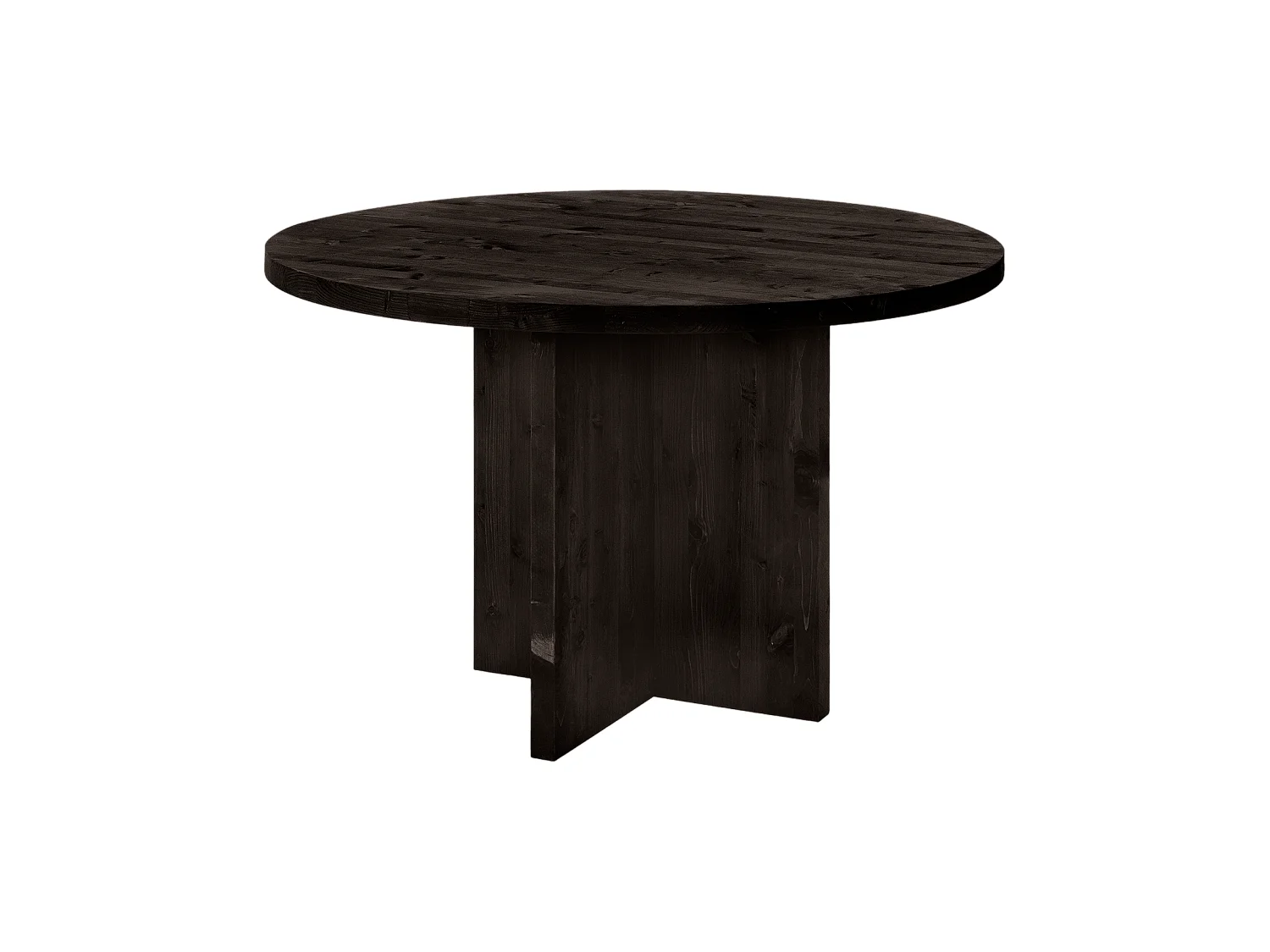 Table à manger ronde en bois de sapin noir de Ø110x75cm - TOKYO - DECOWOOD