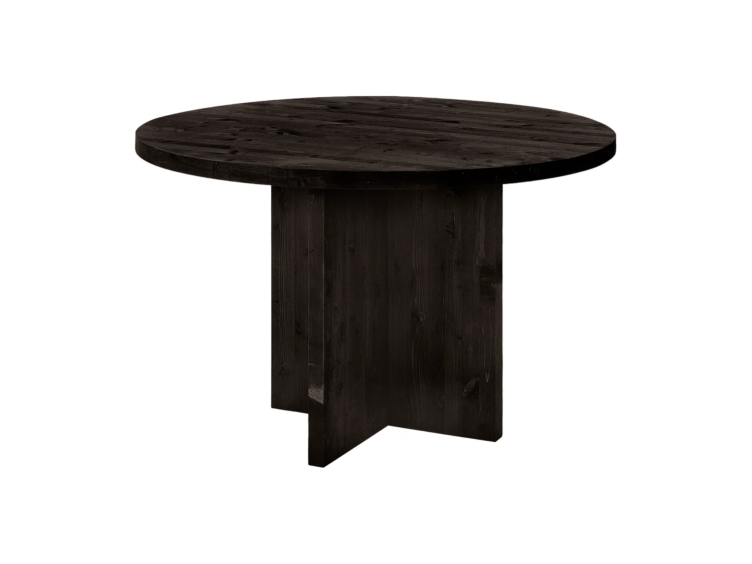 Tavolo da pranzo rotondo in legno massello in tono nero 110x75cm - TOKYO - DECOWOOD