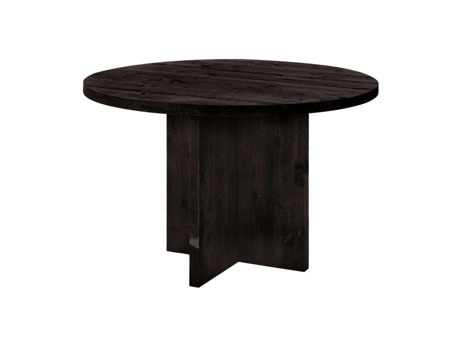 Tavolo da pranzo rotondo in legno massello in tono nero 110x75cm - TOKYO - DECOWOOD