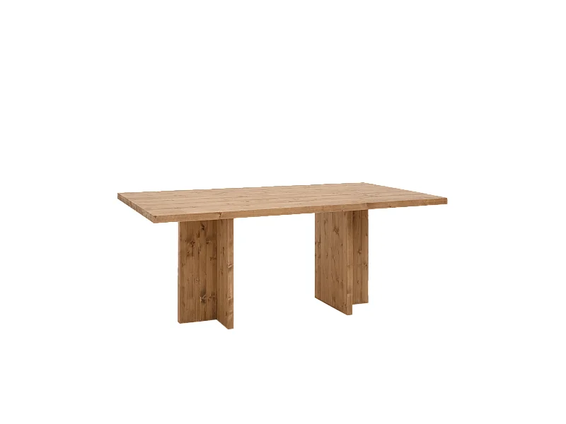 Mesa de comedor de madera maciza en tono roble oscuro 200x75cm - TENA - DECOWOOD