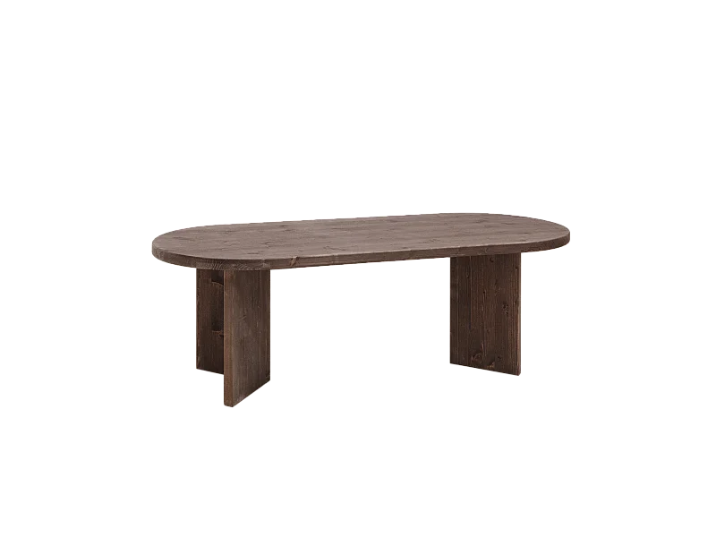 Tavolo da pranzo ovale in legno masello in tono noce 180x75cm - OSAKA - DECOWOOD