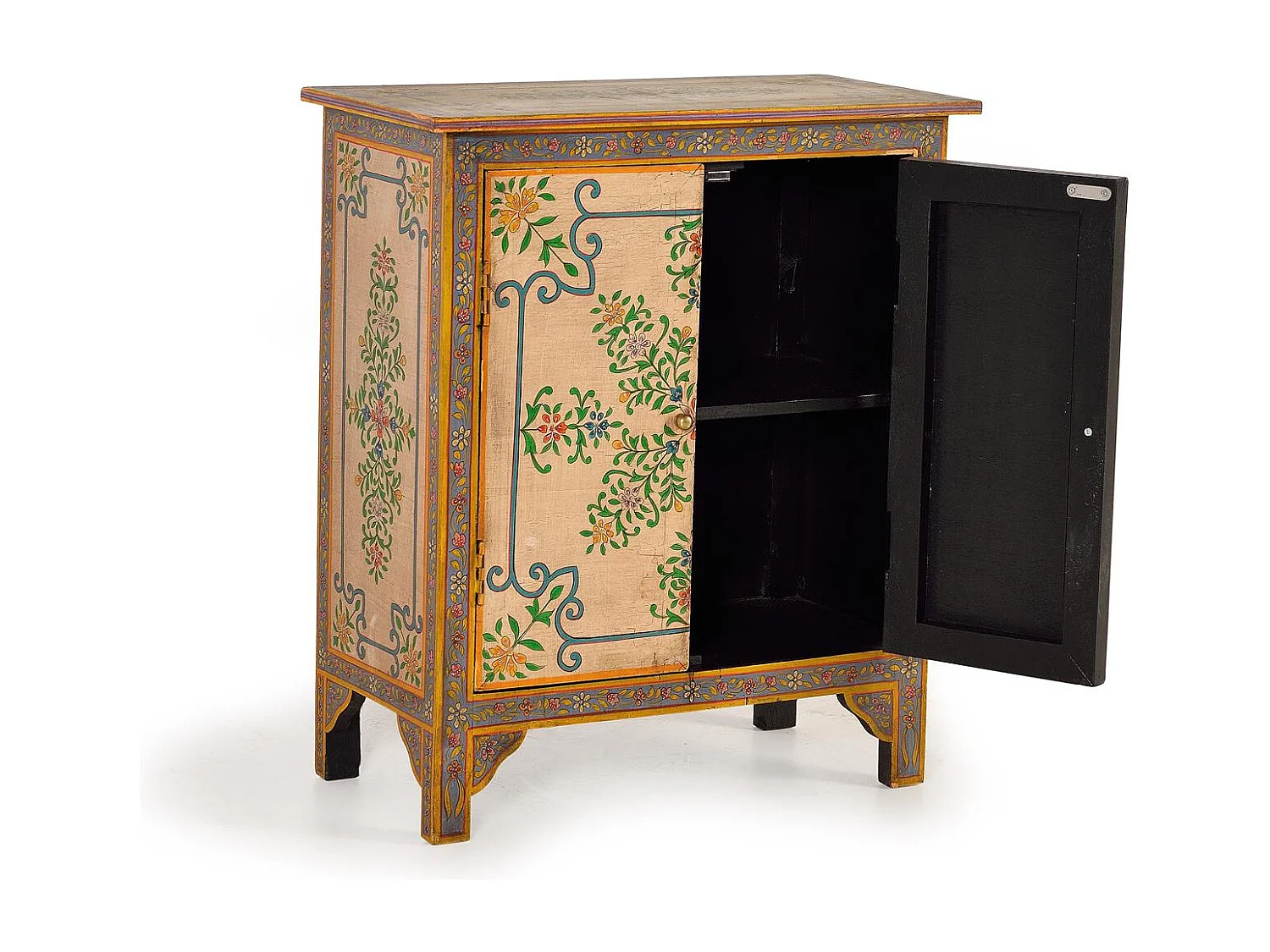 Meuble d'appoint en bois de manguier avec détails