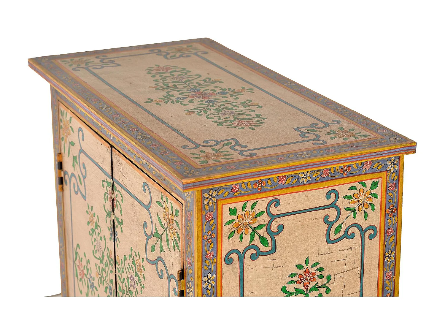 Meuble d'appoint en bois de manguier avec détails