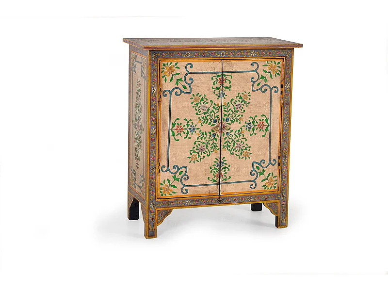 Comoda de madera de mango detalles pintados a mano