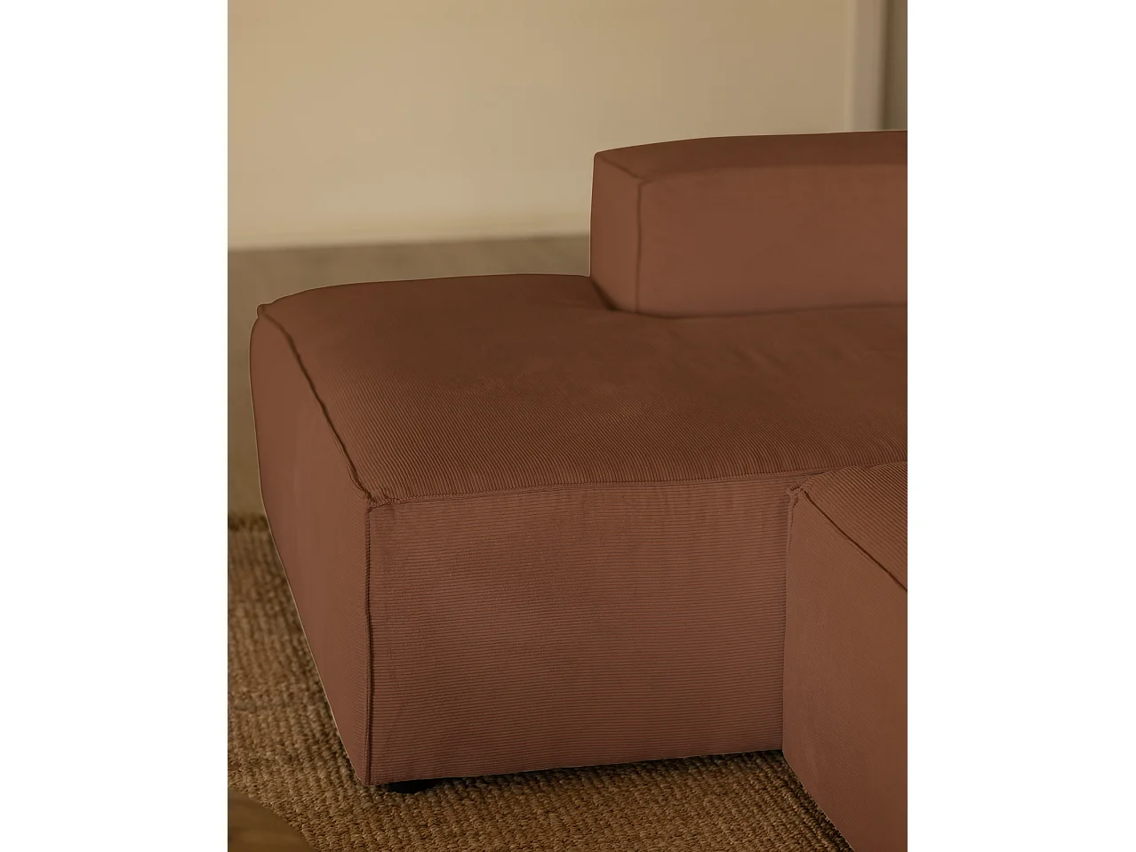 Divano 3 posti CHL sinistra velluto corallo 250x175cm