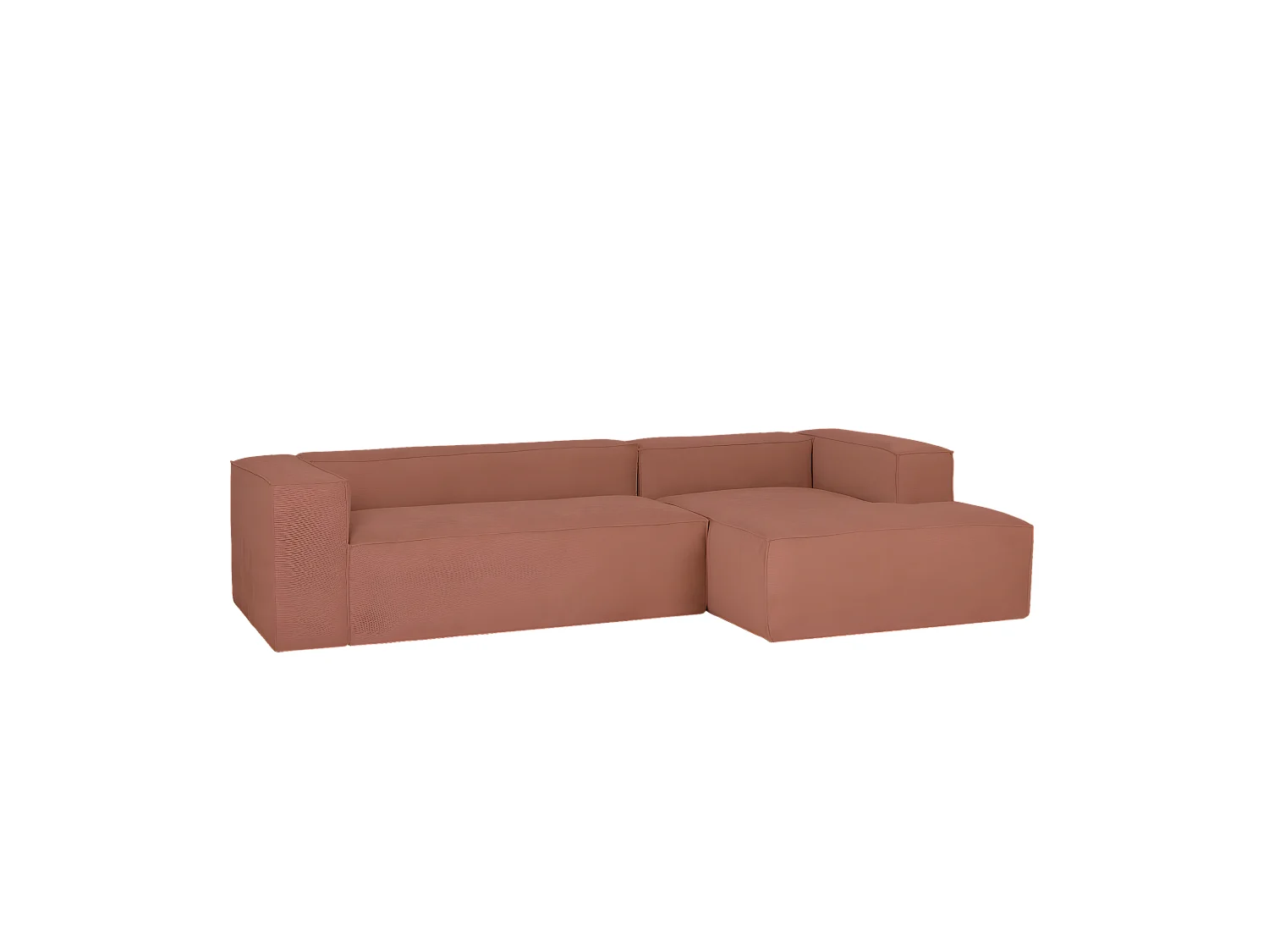 Canapé 4/5 places avec chaise longue d'angle droite en corail